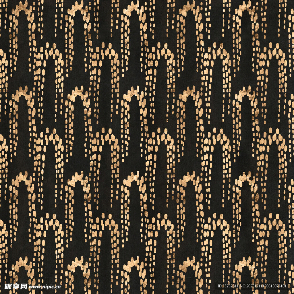 金色几何图案黑色织物纹理