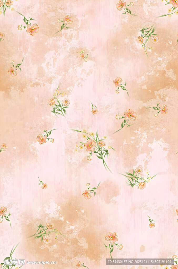 淡粉色花卉纹理背景图