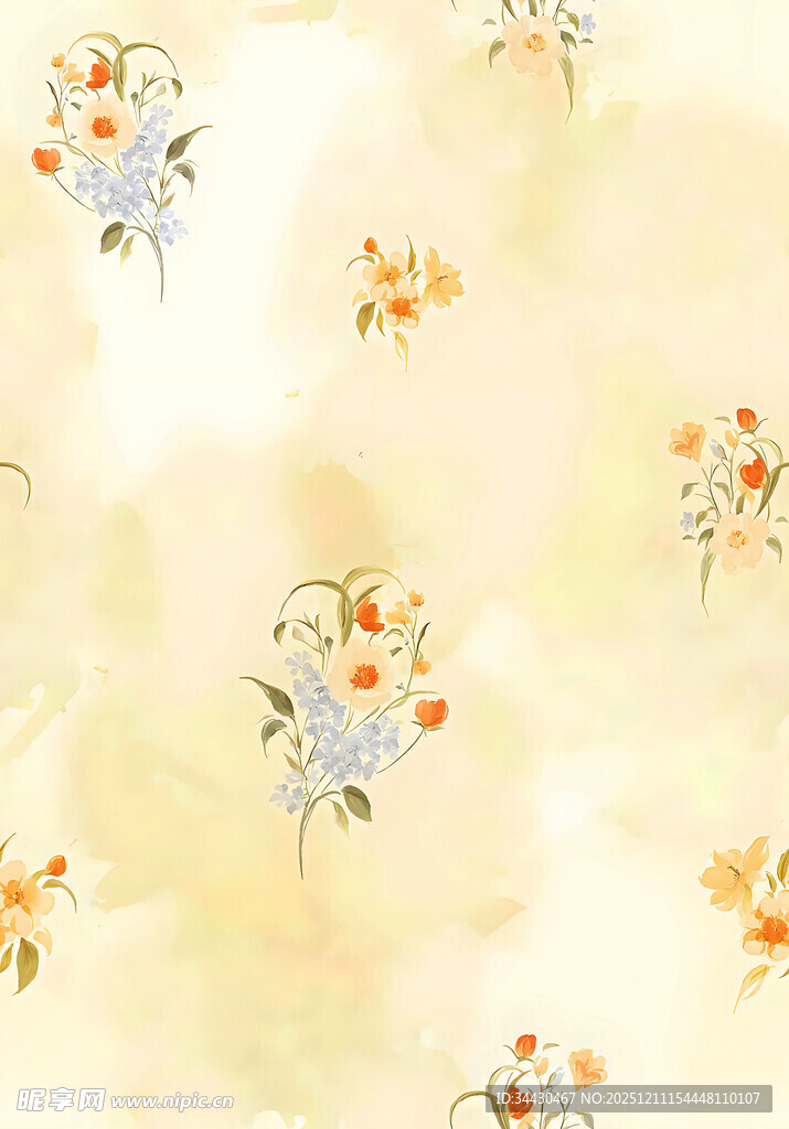 淡雅花卉图案背景图