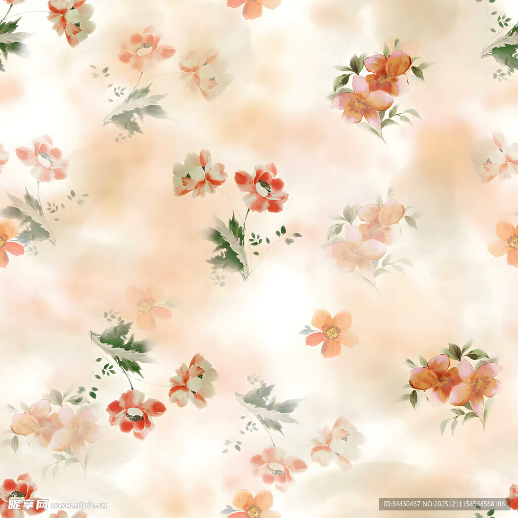 淡彩花卉图案背景