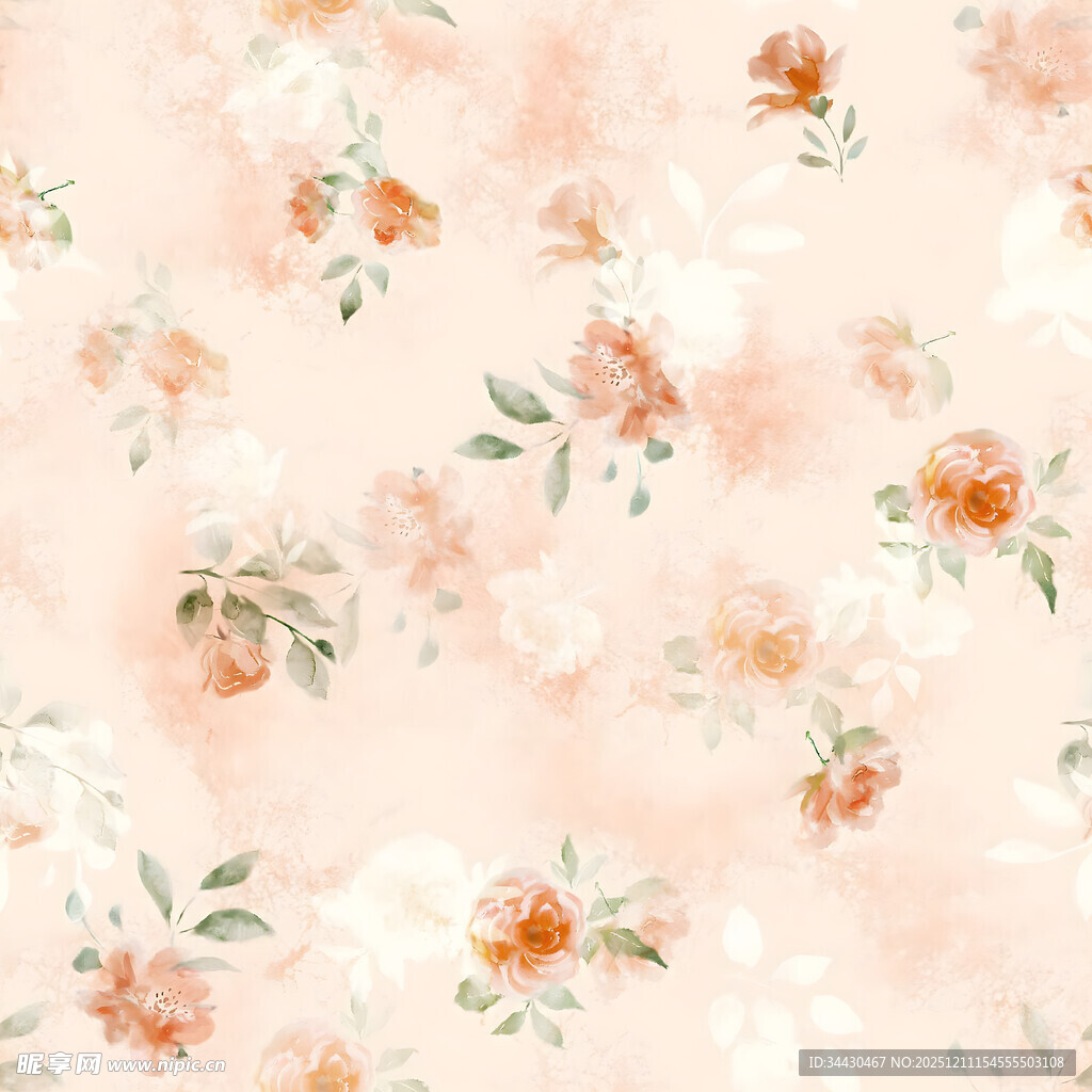 淡粉色花卉图案背景