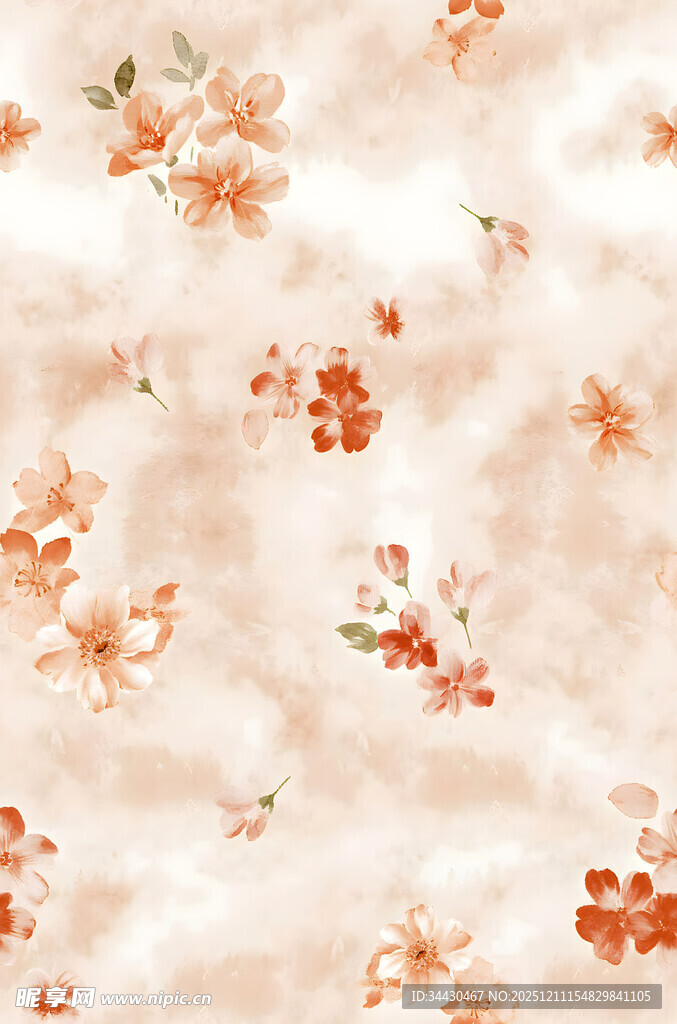 淡粉花朵图案背景