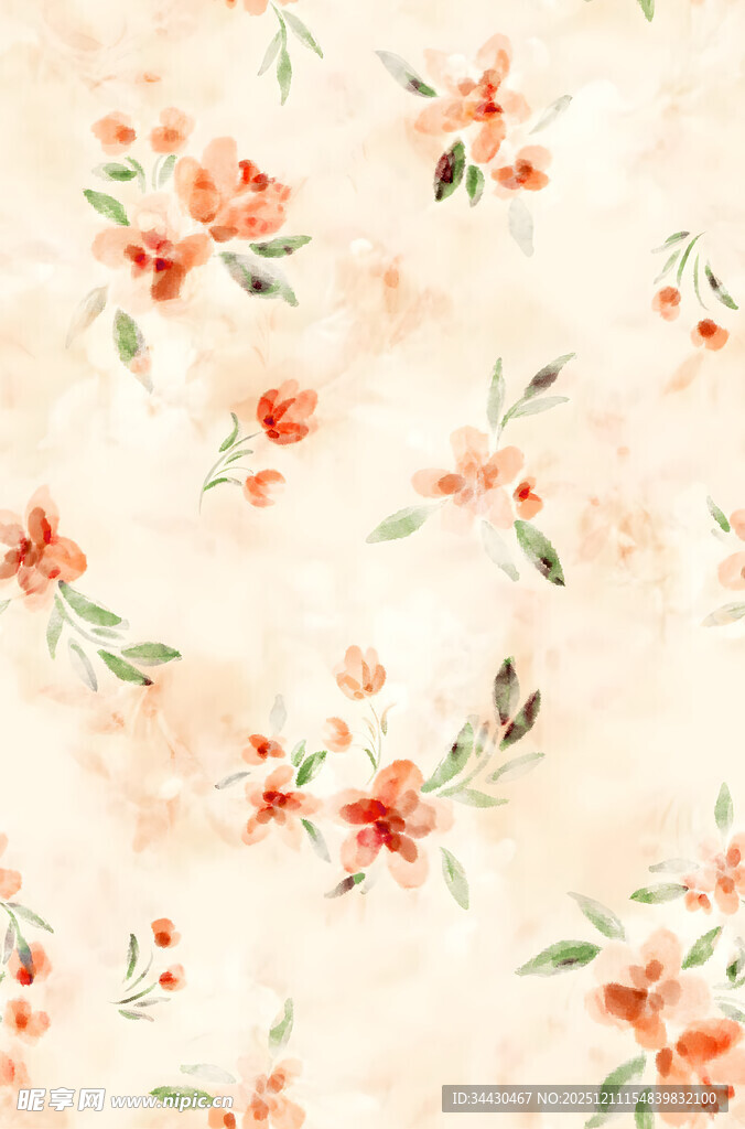 花卉水彩背景图案