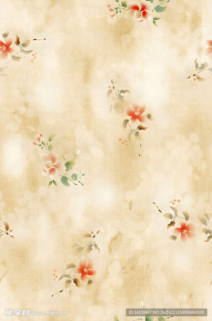 复古花卉纹理背景图