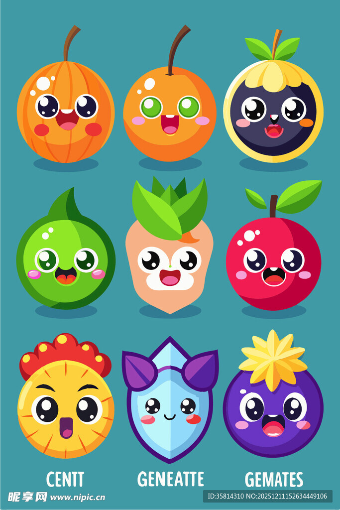 可爱水果卡通形象集合