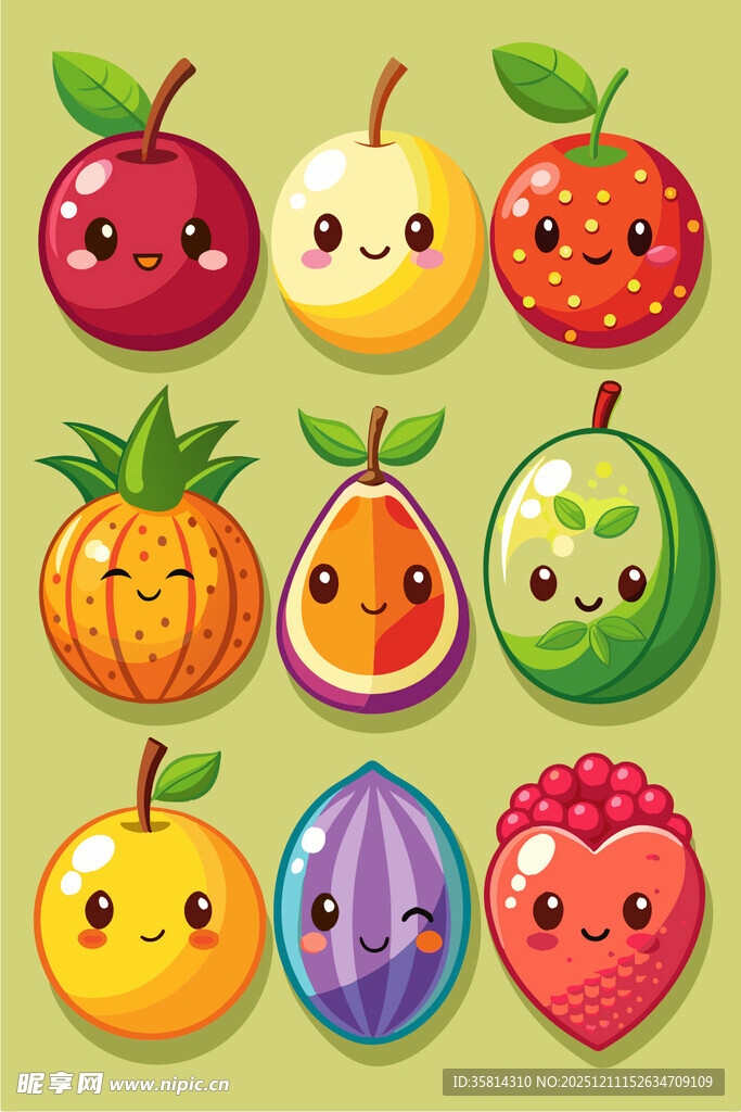 可爱水果卡通形象集合