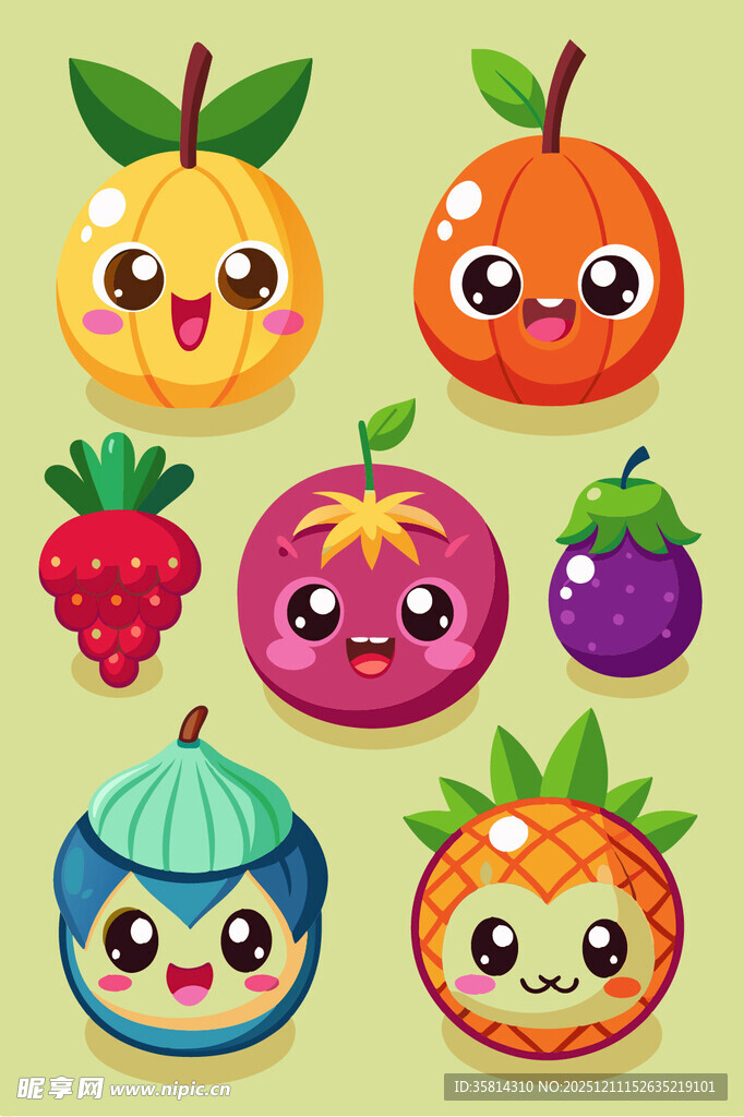 可爱卡通水果表情集合