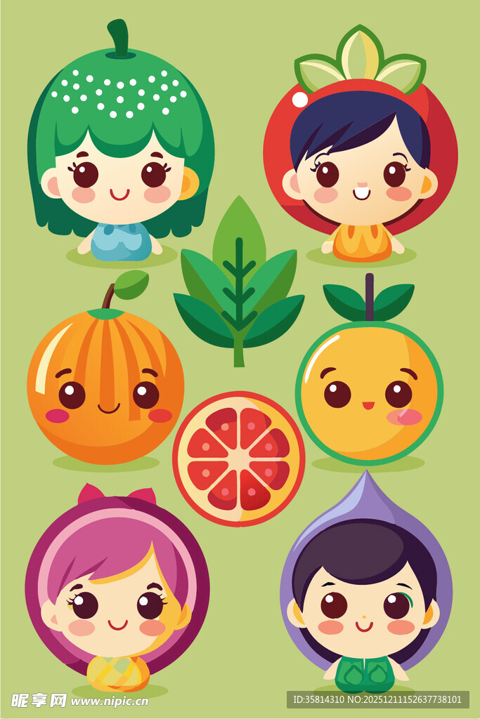 可爱水果拟人卡通形象