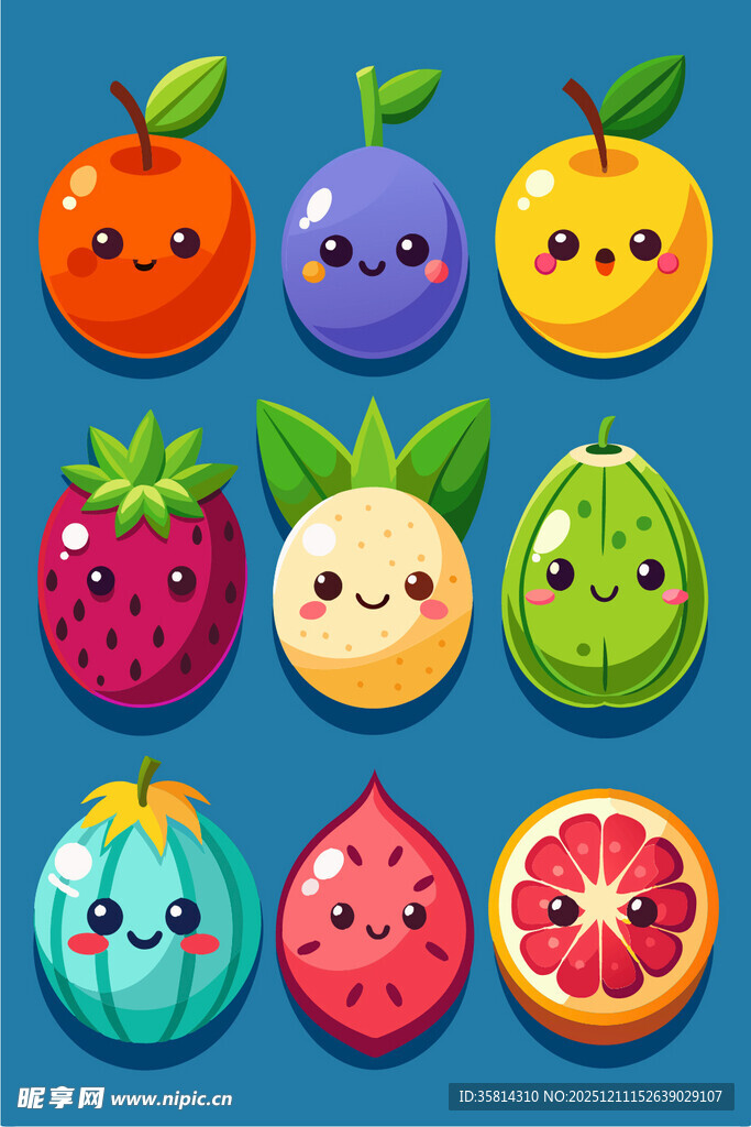 可爱水果卡通形象集合