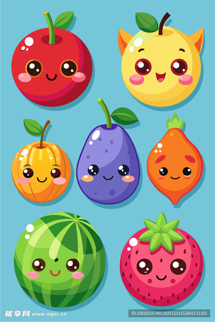 可爱卡通水果集合