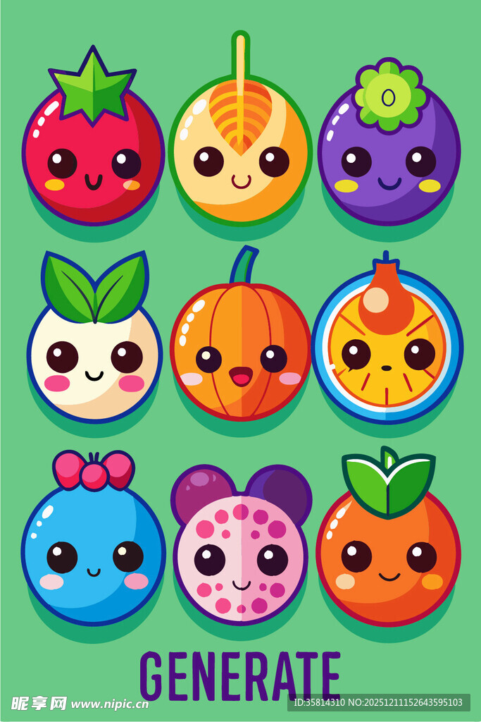 可爱水果卡通形象集合