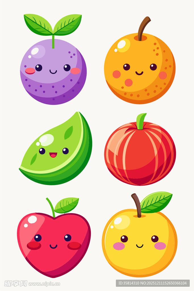 可爱表情水果大集合