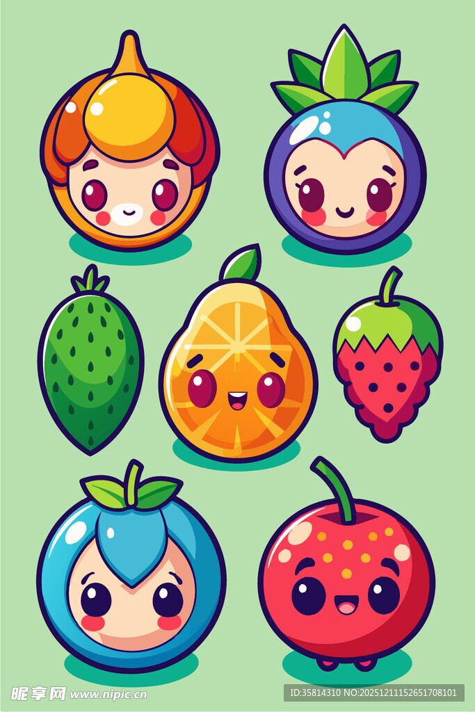 可爱水果卡通形象集合