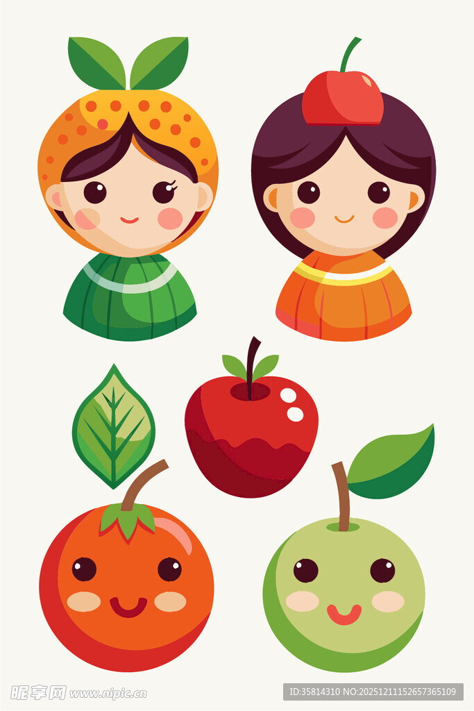 水果拟人卡通形象集合