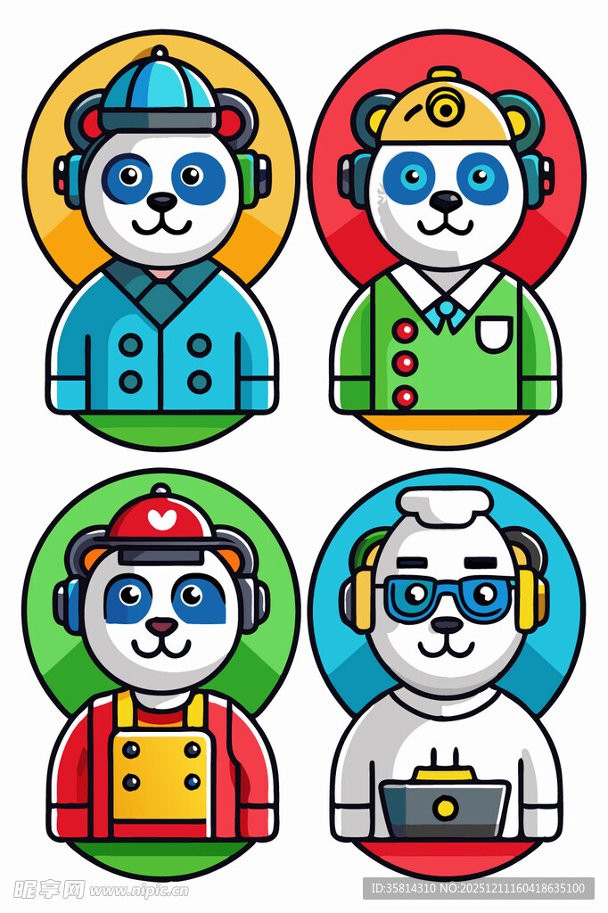 熊猫角色职业形象集合