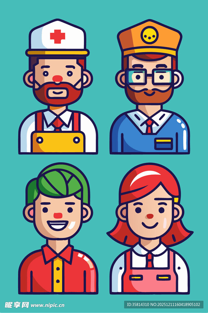 多样职业人物插画形象