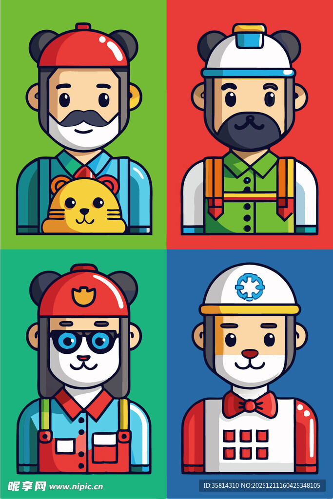 多彩职业卡通人物形象