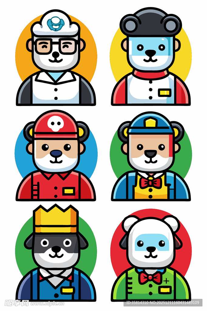 可爱动物卡通角色头像