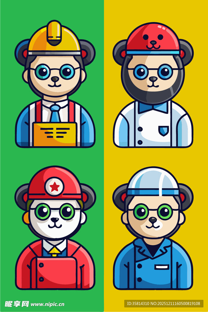 卡通职业角色形象集合