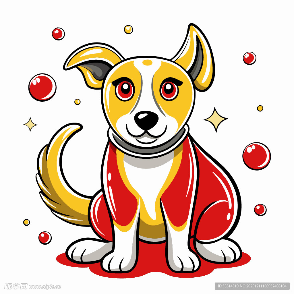 穿着披风的可爱超级小狗