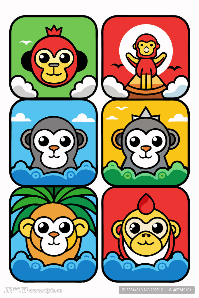 可爱猴子卡通头像集合