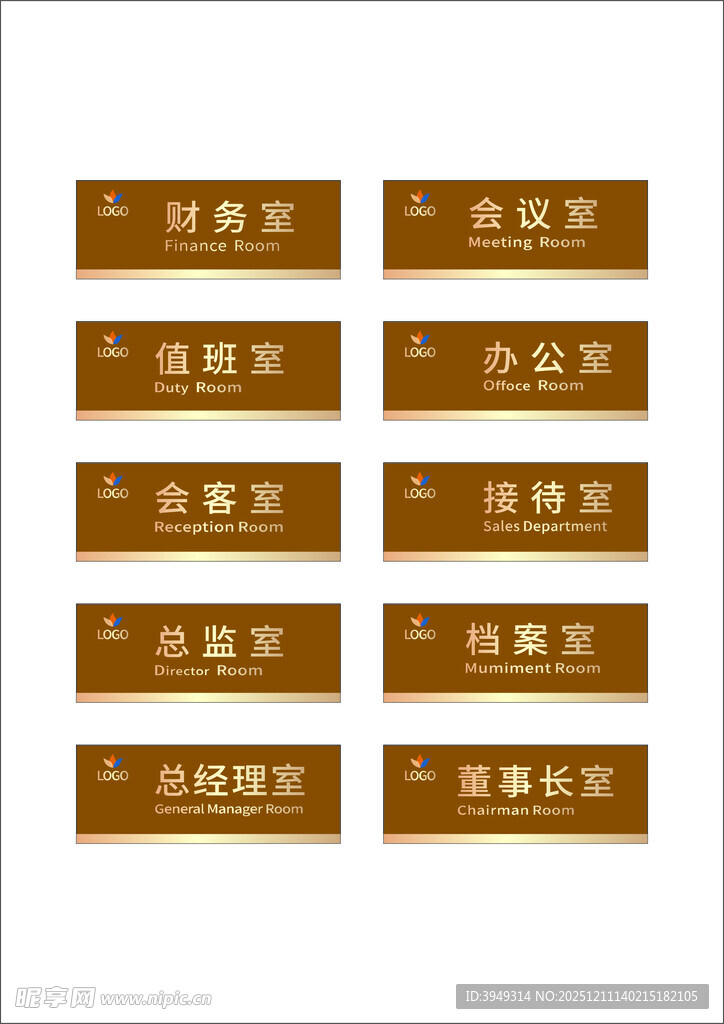 复古风格科室指示牌展示