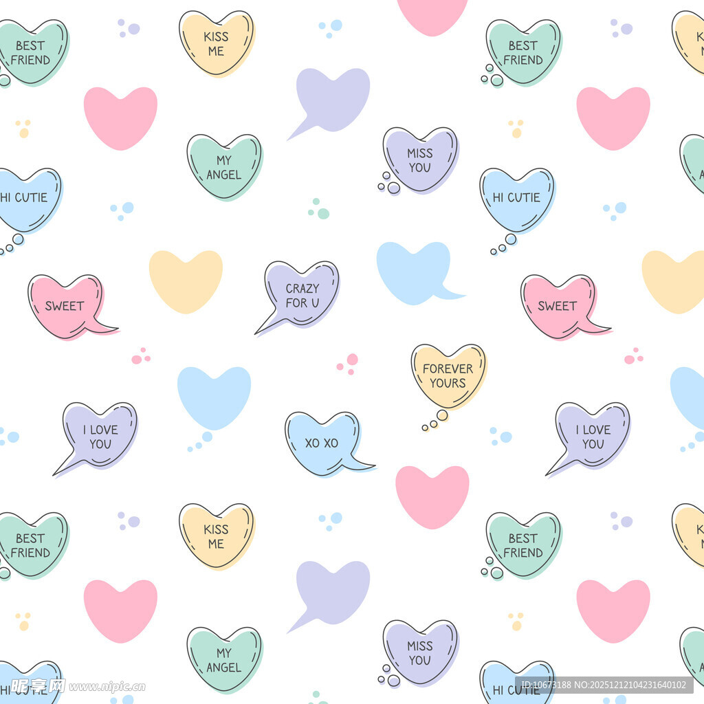 多彩爱心图案背景