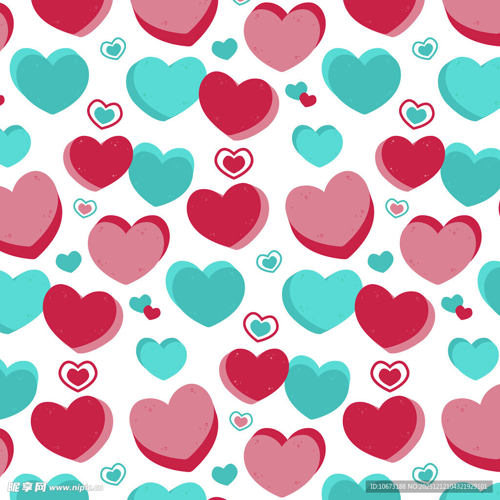 多彩爱心图案背景