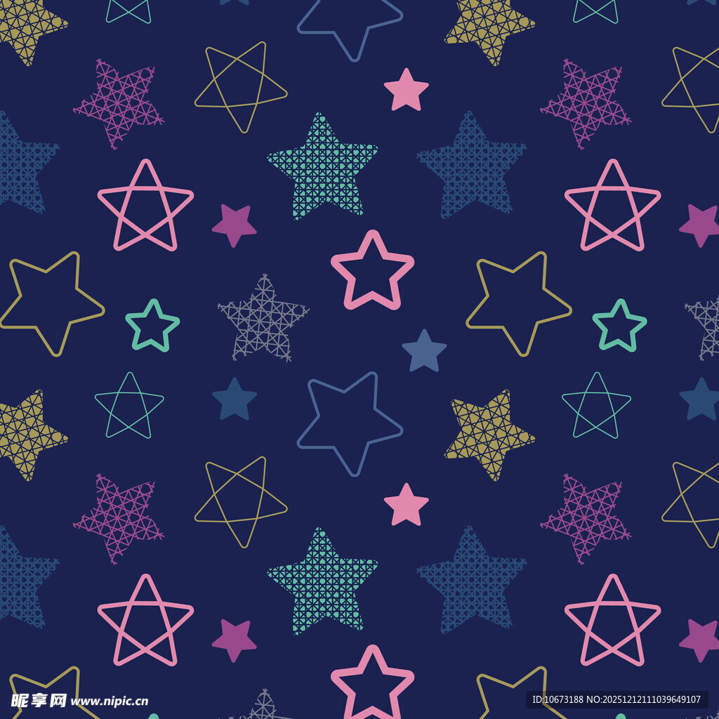 多彩星星图案背景壁纸