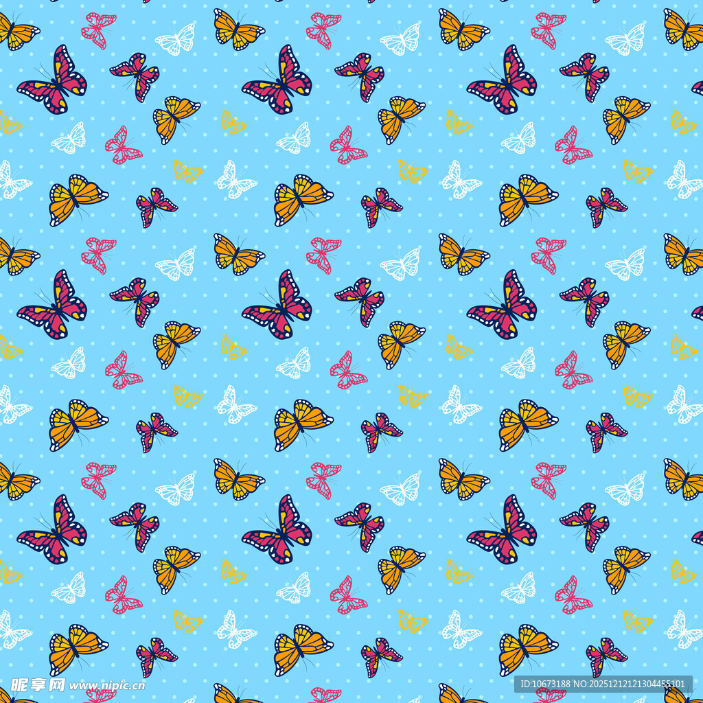 蓝色背景蝴蝶图案纹理