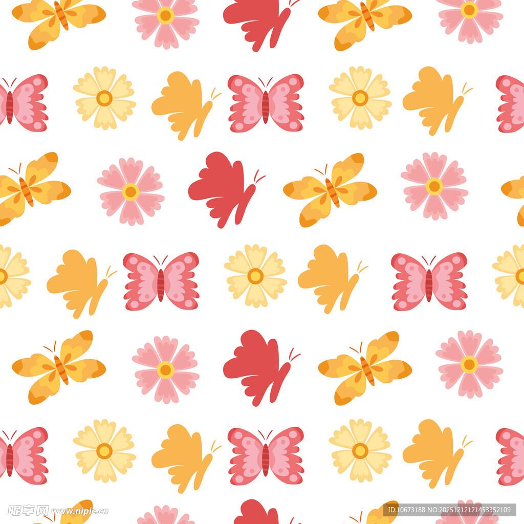 花卉蝴蝶蜻蜓图案背景