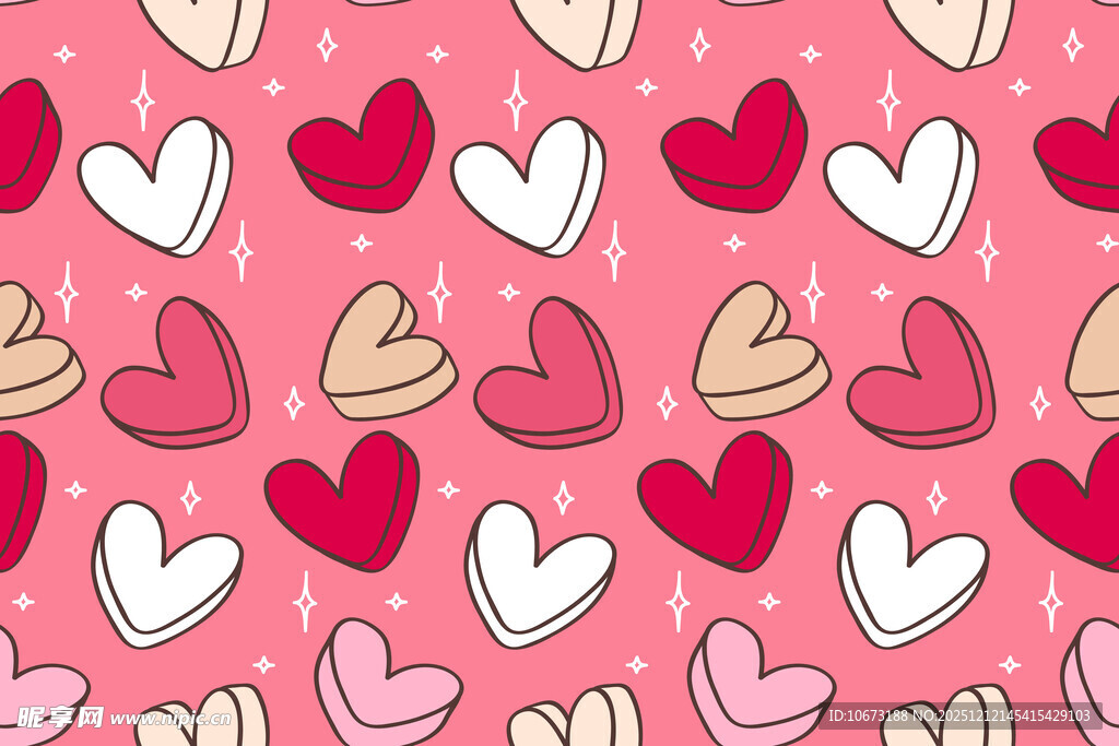 粉色爱心图案背景