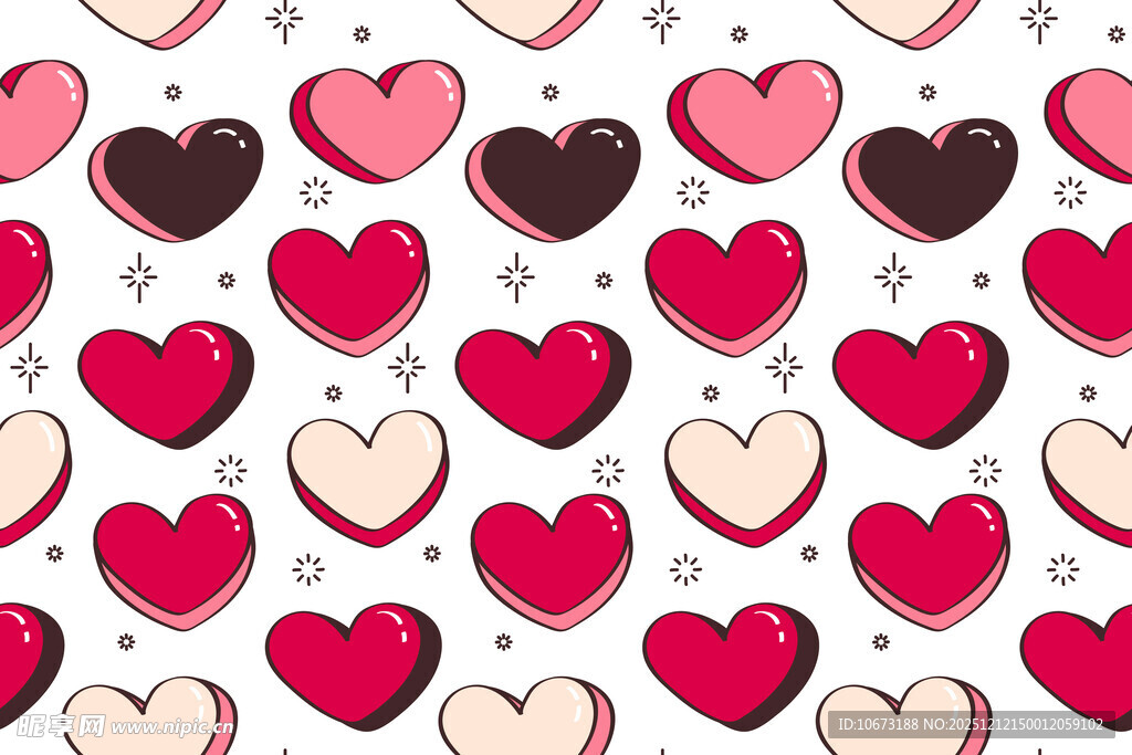 多彩爱心图案背景