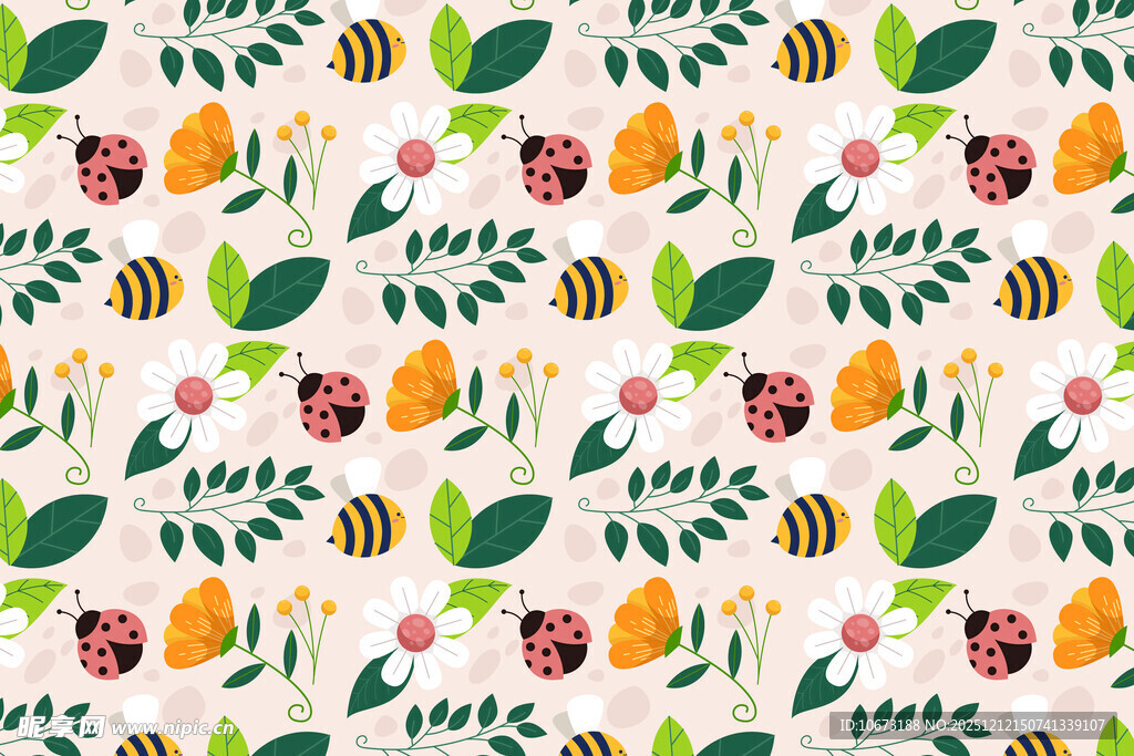 卡通水果树叶图案背景