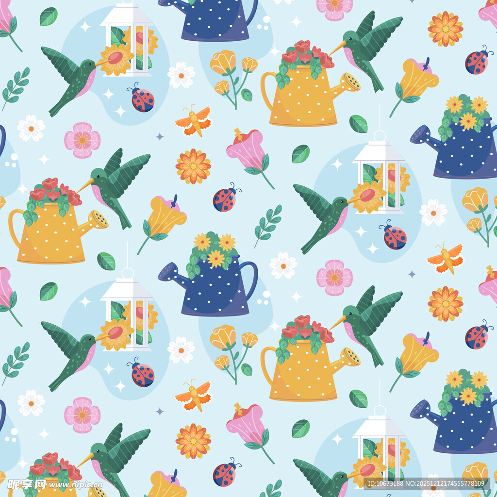 多彩园艺图案背景