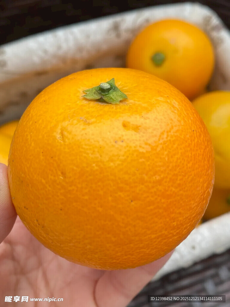 手捧鲜橙