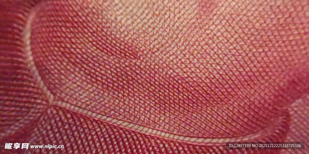 红色织物纹理特写