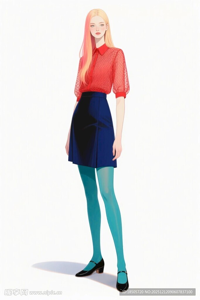 时尚穿搭的金发女子