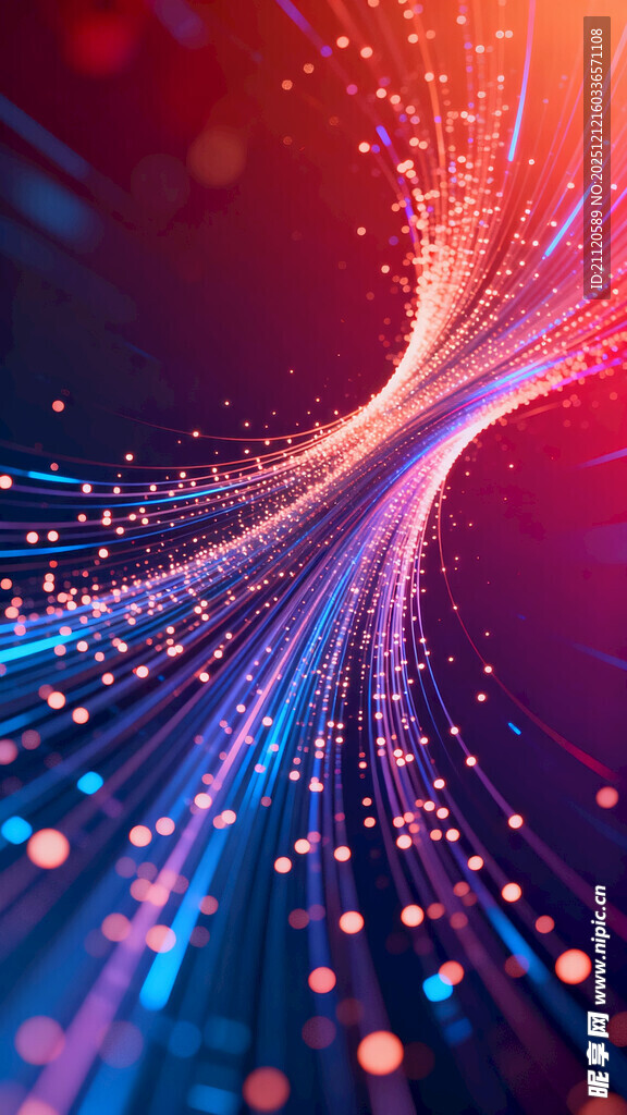 绚丽流光科技感线条画面