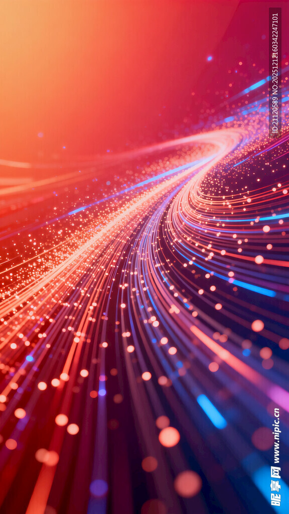 绚丽流光科技感线条画面