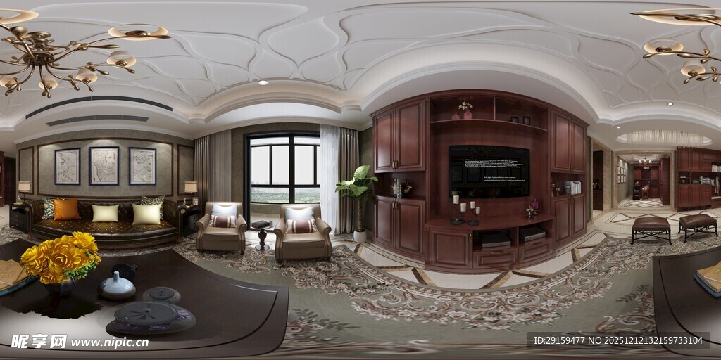 现代豪华客厅全景展示