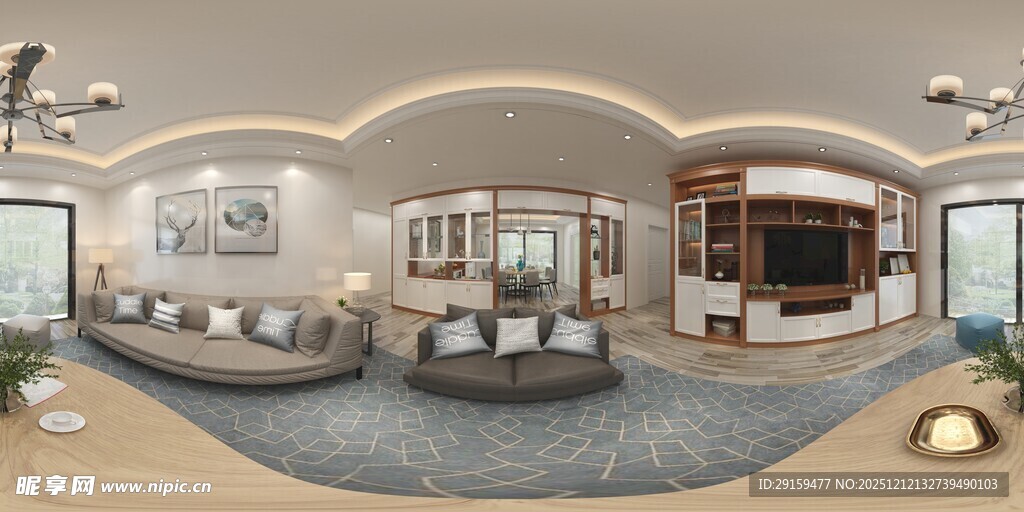 现代简约风客厅全景