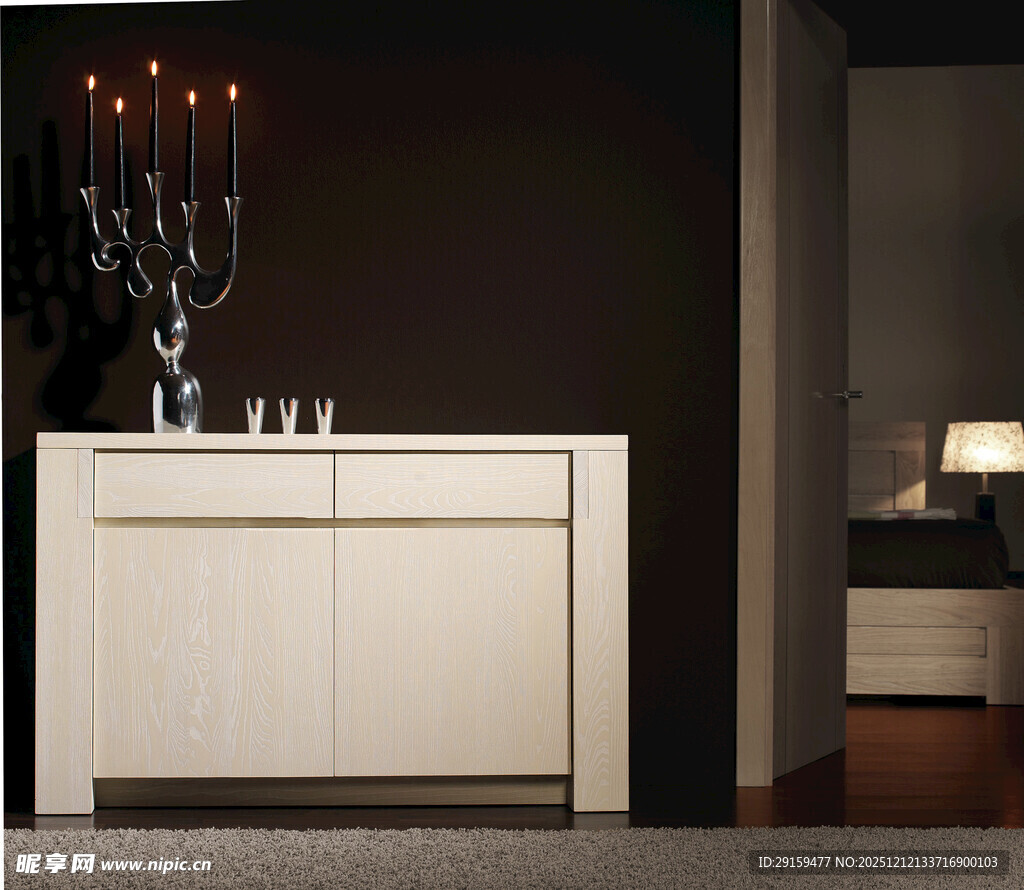 现代简约风格白色储物柜