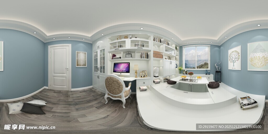 梦幻蓝色系时尚室内空间