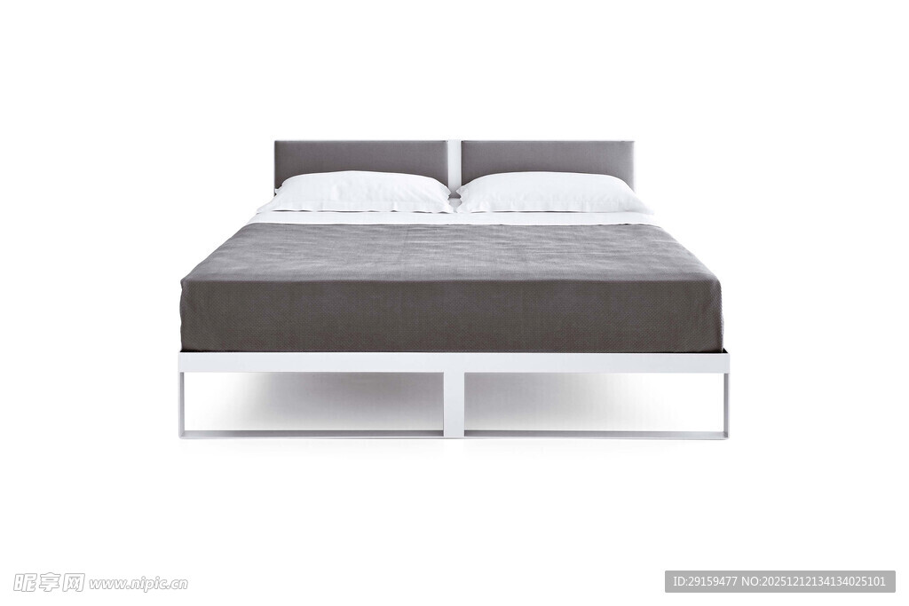 现代简约双人床带储物功能