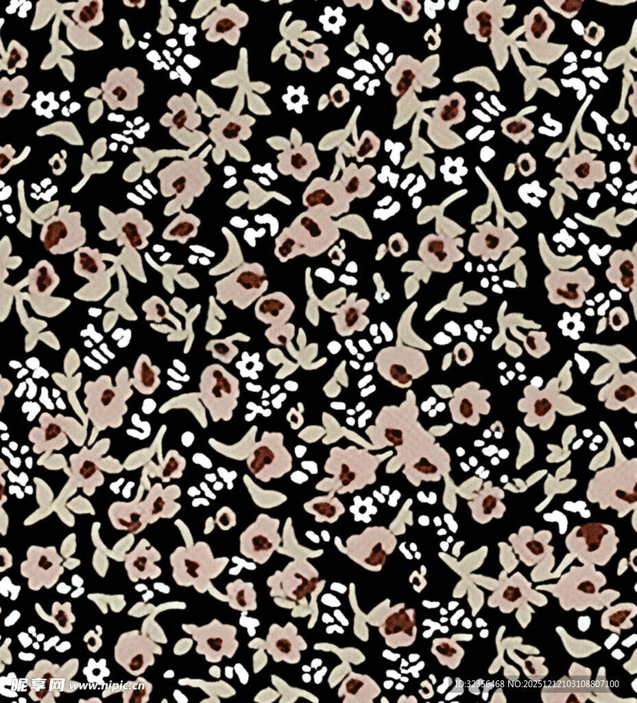 复古花卉图案布料纹理