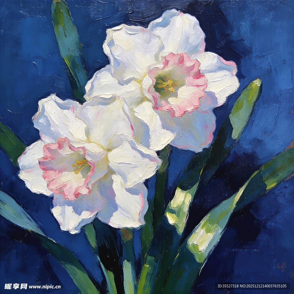 油画 水仙花 装饰画