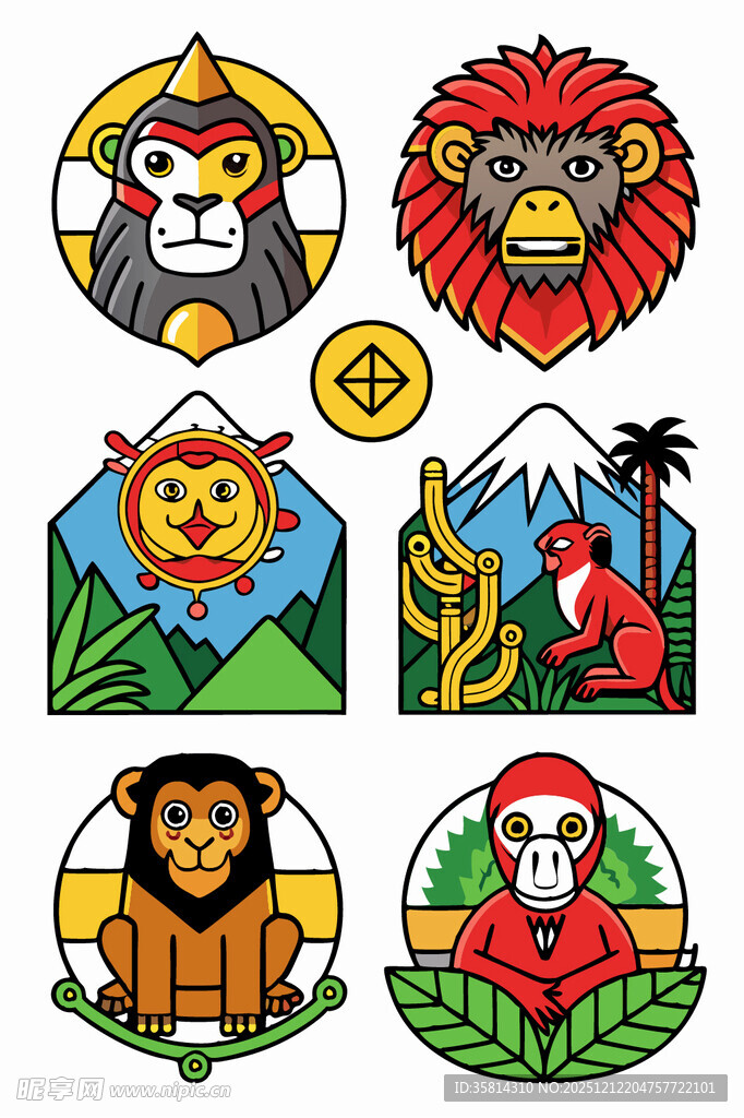 动物与自然主题插画图案