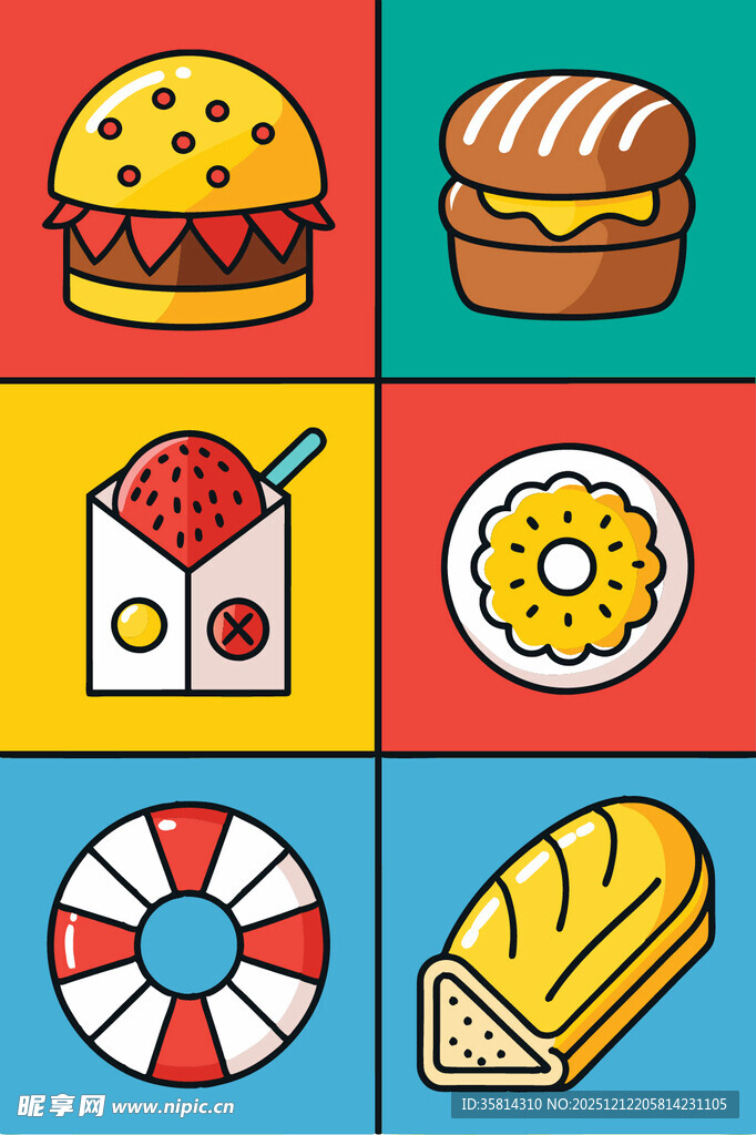 多彩美味的各类食物集合