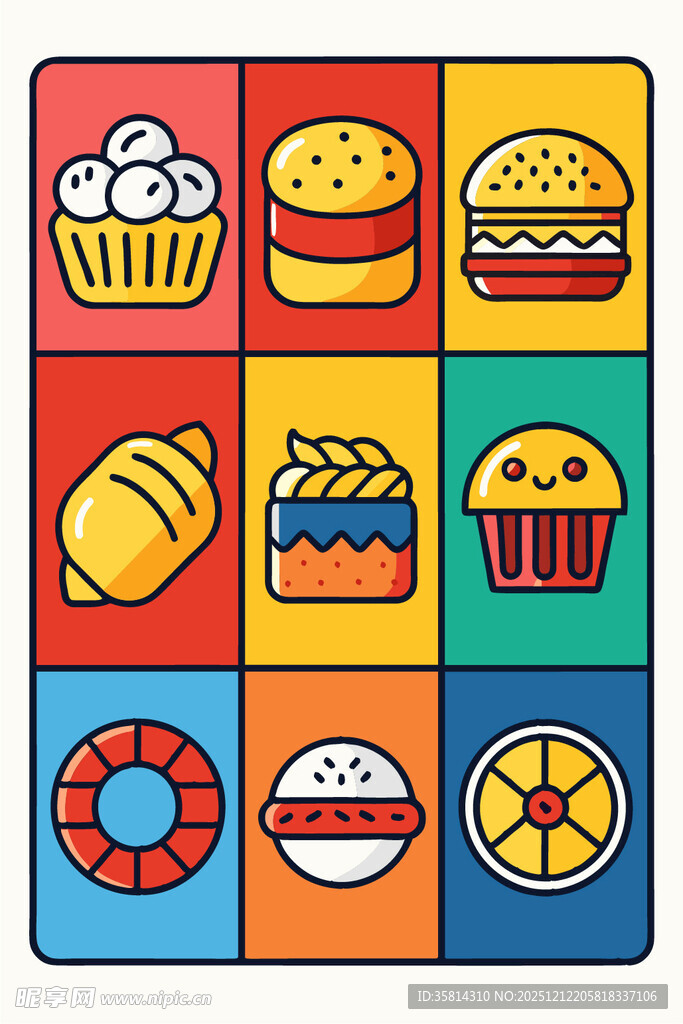 多彩美食图案拼图板